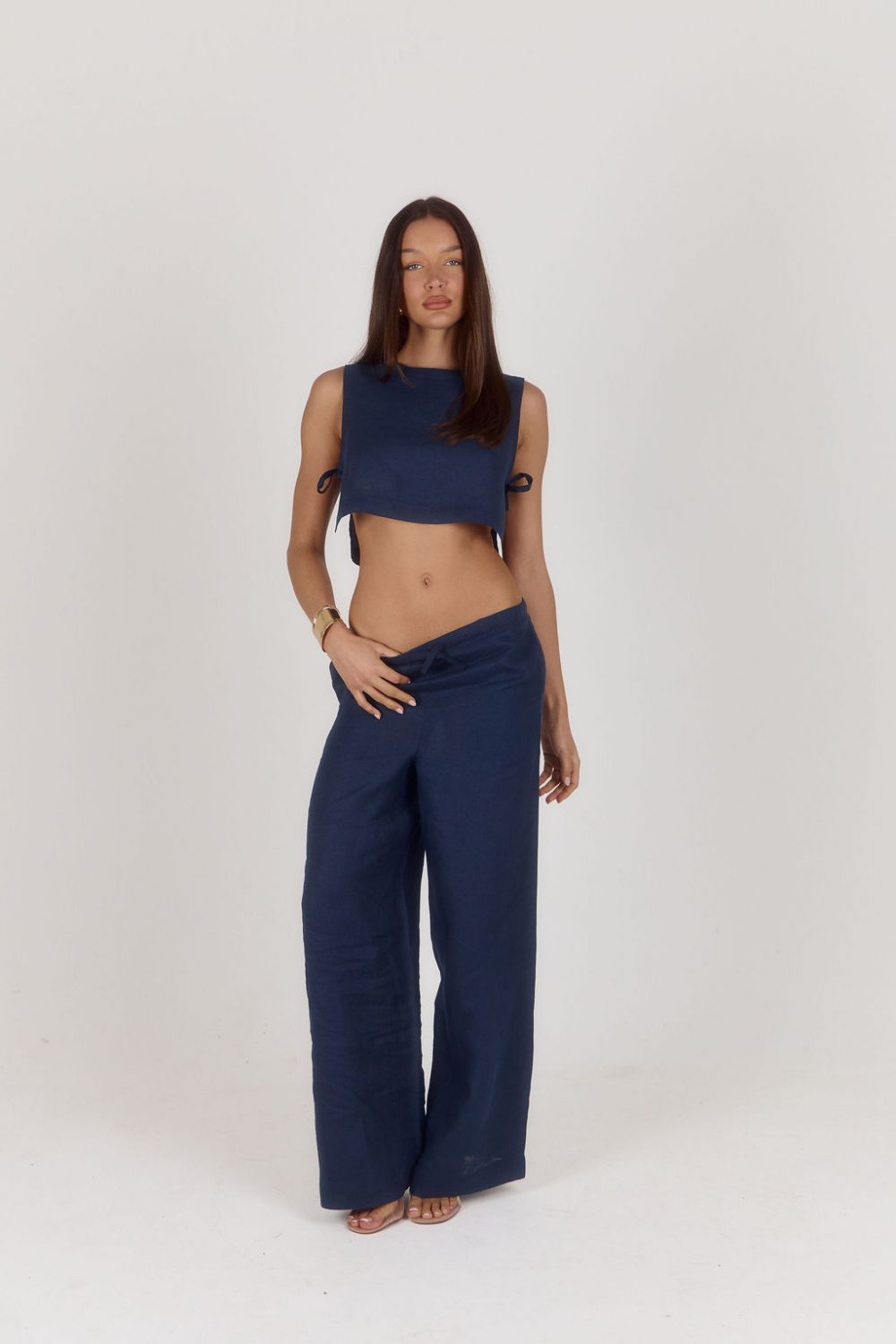 Tailored linen trousers